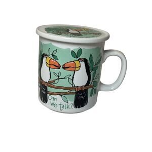 Vintage Action Two Toucans Can We Talk Coffee Tea Cup Mug Japan Made Funny